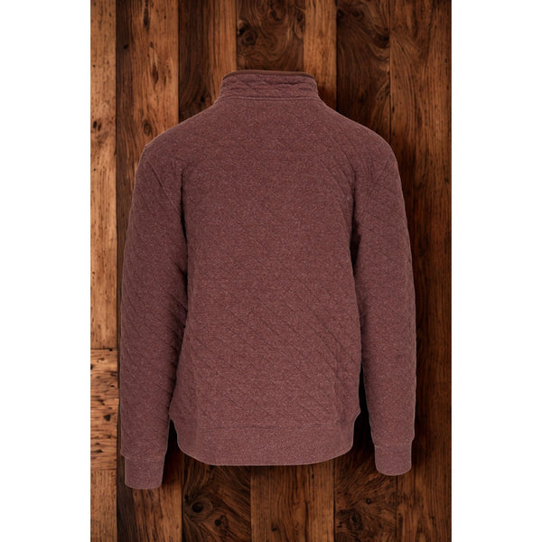 Faherty Epic Quilted Fleece Pullover Burgundy Mens Large Snap Pocket