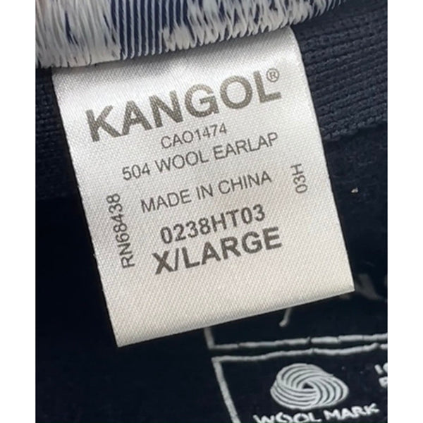 Kangol 504 Wool Earflap Hat Navy XL Classic Flat Felt Cap Mens EUC