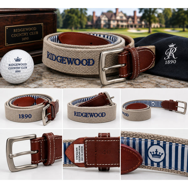 Peter Millar Ridgewood Country Club Woven Golf Belt Size 40 USA
