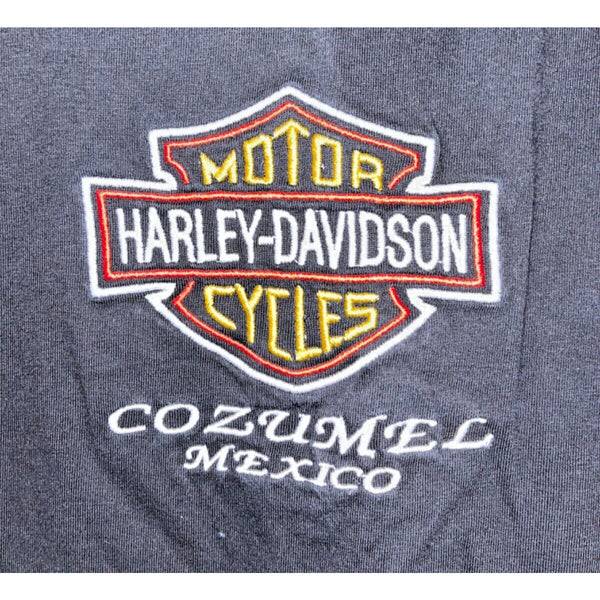 Harley Davidson Cozumel Mexico Embroidered Motorcycle XL Biker T Shirt Tee