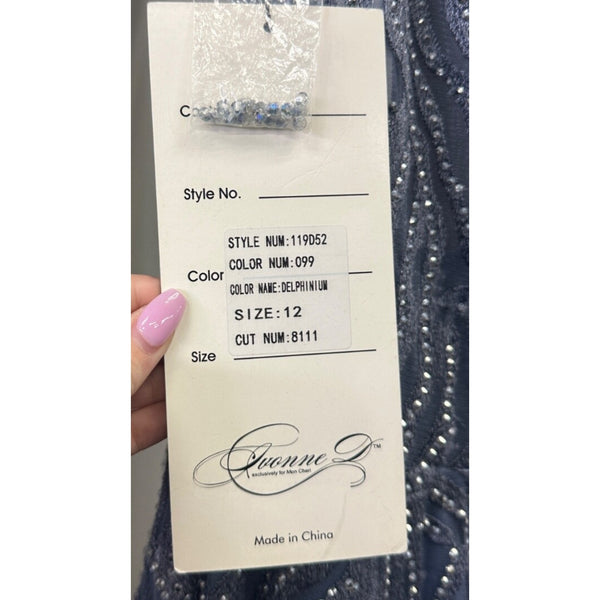 Ivonne D Exclusively for Mon Cheri 119D52 Feather Skirt Formal Dress 12 (SAMPLE)