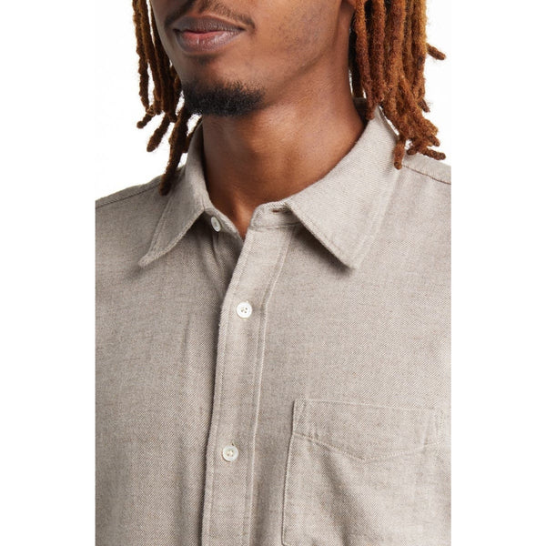 Buck Mason Pacific Twill One Pocket Button Up Shirt Mens Medium Brown