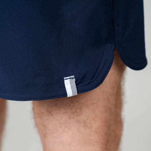 Rhoback Grit Gym Shorts 7" Lined Stretch Blue Athletic Large Performance NWOT