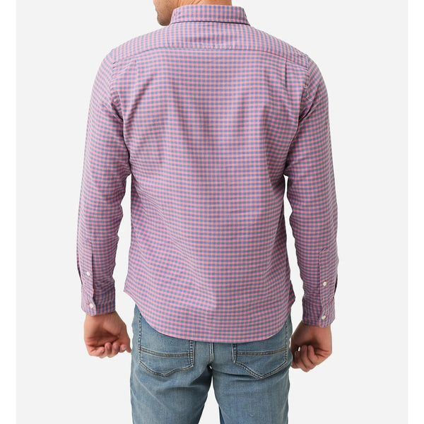 Faherty Brand Blue Rose Gingham Stretch Oxford Shirt 2.0 Mens XL EUC