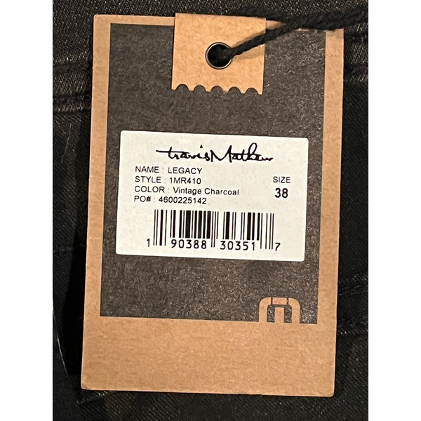 Travis Mathew Legacy Featherweight Stretch Jeans Vintage Charcoal Mens 38x34 NWT