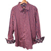 Robert Graham Textured Geometric Flip Cuff Shirt Mens 2XL Classic Fit EUC