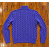 Polo Ralph Lauren Purple Silk Cashmere Cable Knit 1/4 Zip Sweater Sz. M Vintage