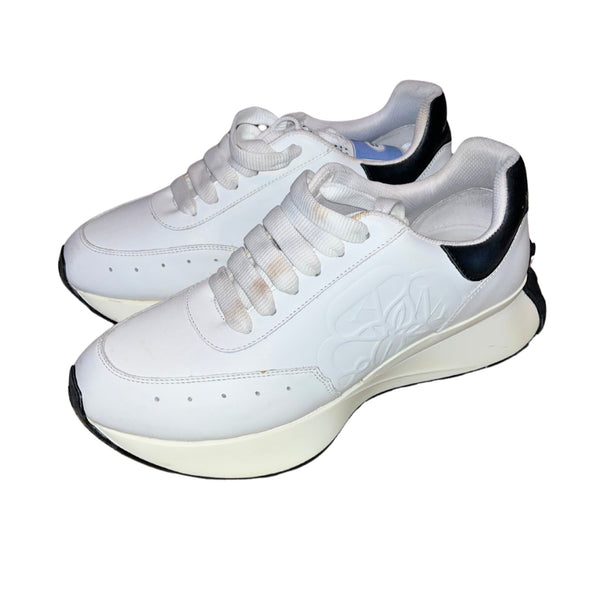 Alexander McQueen Sprint Runner Sneakers Athletic Shoes Black/White Sz. 11/44