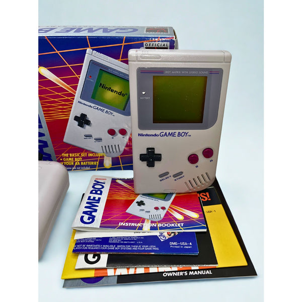 Nintendo Game Boy DMG-01 1992 NOB Complete Box Manual AC Adapter Tested