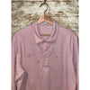 Criquet Mens L Pink Collared Polo Sweatshirt Rugby Pullover Kangaroo Pocket
