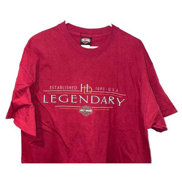 Harley Davidson Downtown Seattle USA XL Rare Hanes Beefy-T Biker T Shirt Tee