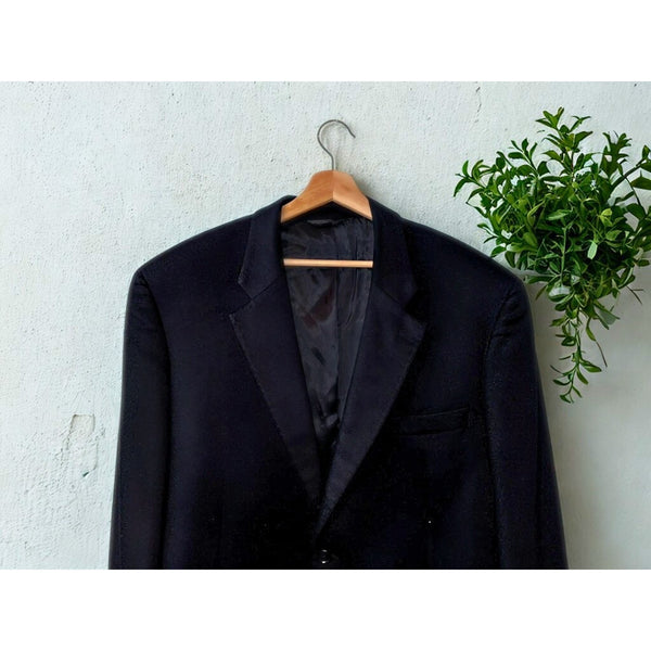 Saks Fifth Avenue Loro Piana Cashmere Stuartwood Blazer 48L Black Made Canada