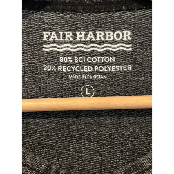 Fair Harbor Saltaire Crewneck Sweatshirt Men’s Large Charcoal Gray NWOT