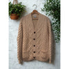 Bonner of Ireland Handknit Wool Cable Knit Aran Fisherman Cardigan Sweater Sz XL