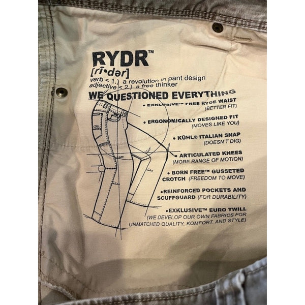 Kuhl Rydr Pants Mens 38x30 Sunfaded Patina Dye Canvas Gorpcore Outdoor Work