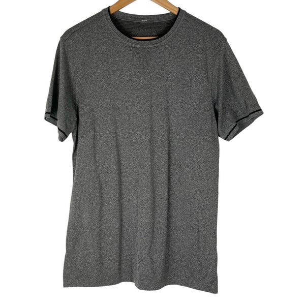 Lululemon Men's Small Breathable Running Top Gray Short Sleeve Crewneck