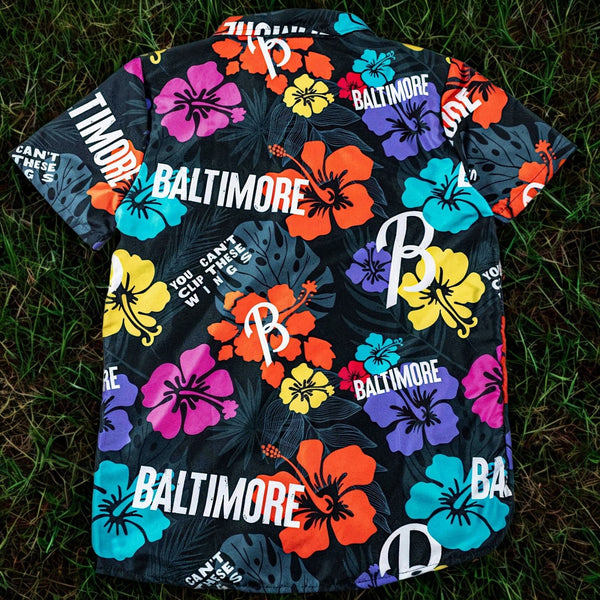 Baltimore Orioles 2024 City Connect Floral Hawaiian Shirt Adult M SGA NWOT MLB