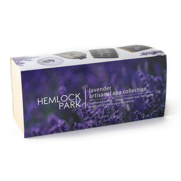 Hemlock Park Lavender Spa Gift Set Candle Soap Bath Bomb Salt Relax Kit