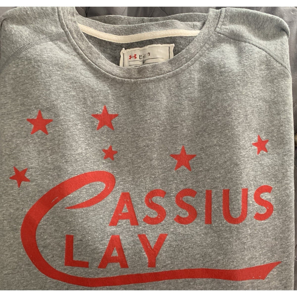 Under Armour Roots of Fight Cassius Clay Crewneck Sweatshirt Gray XL EUC