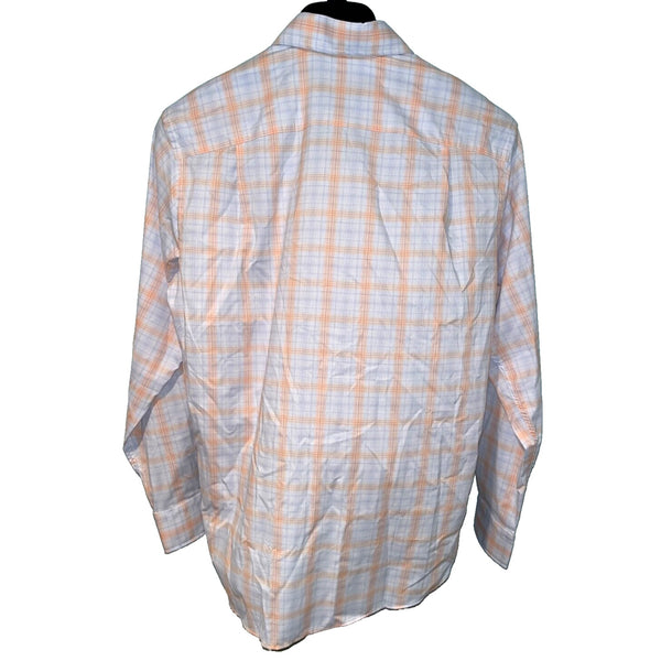 David Donahue Sky Melon Plaid Performance Sport Shirt Men's Medium NWT $165