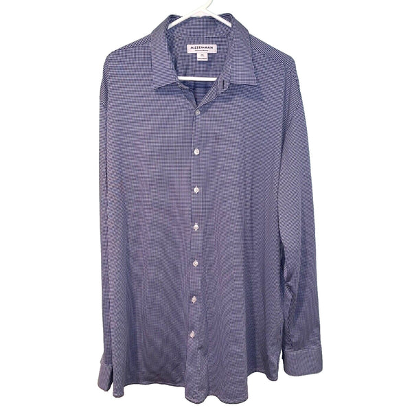 Mizzen Main Mens Size 2XL Performance Menswear Dress Shirt Check