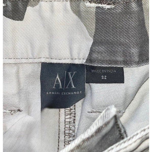 Armani Exchange Cargo Shorts Mens 32 Gray Camo Utility Combat Military Heavy Y2K