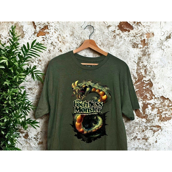 Busch Gardens Loch Ness Monster Coaster T-Shirt Green L EUC Collector’s Tee