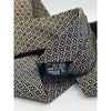 Fendi Cravatte Vintage Silk Tie Navy Gold All Over FF Logo Made in Italy EUC
