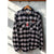 Roots Spruce Lake Long Sleeve Amazon Grey & Black Plaid Flannel Button Shirt L