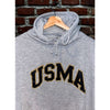 USMA West Point Vintage 90s Hoodie Sweatshirt Gray Made USA Sz. M Army Military