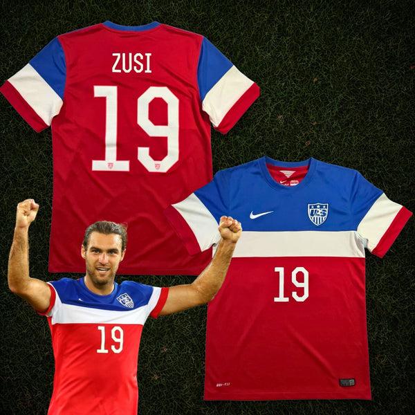 Graham Zusi USA Soccer Jersey Nike 2014 World Cup Bomb Pop Red Blue Size L