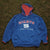 New York Giants Lee Sport Hoodie Sweatshirt Blue Stitched Logo Mens Medium M