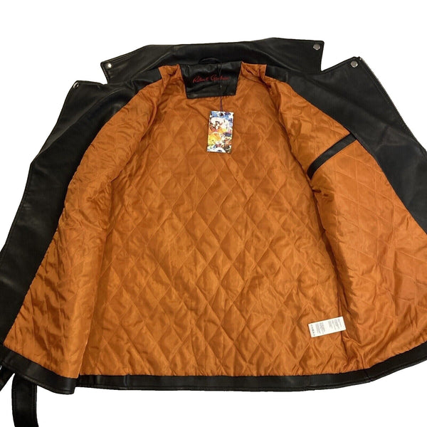 Robert Graham Racer Lined Jacket Black RGF22R86 $268 Zippers Biker Club Size 2XL
