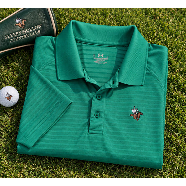 Sleepy Hollow Country Club Under Armour Golf Polo Shirt Men's XL Green Stripe