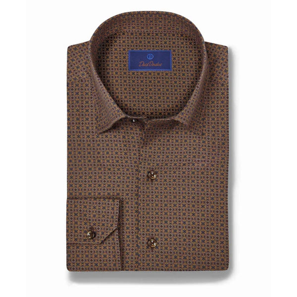 David Donahue Vicuna Geometric Print Sport Shirt Men's M NWT MSRP $165