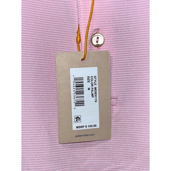 Peter Millar Lord Abbett Polo Mens M Summer Comfort Jubilee Stripe Pink NWT