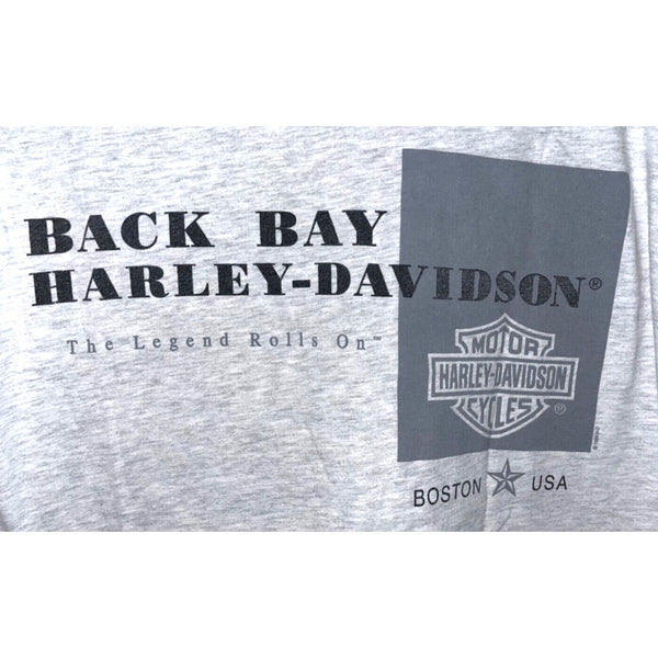 Harley Davidson Back Bay Boston Massachusetts XL Hanes Beefy-T Biker T