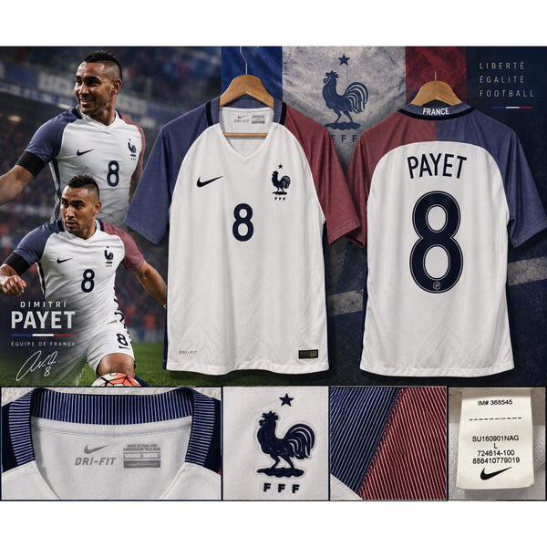 France Dimitri Payet #8 Nike 2016 Away Soccer Jersey Men's L 724614-100