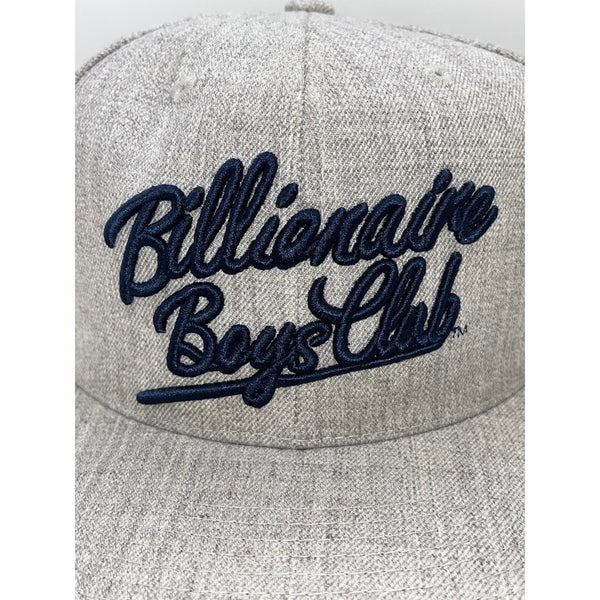 Billionaire Boys Club Mitchell & Ness Snapback Hat Gray Wool Script Logo BBC