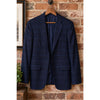 Ermenegildo Zegna Mila Blazer Men's 38R/48R Navy Blue Windowpane 100% Wool Italy