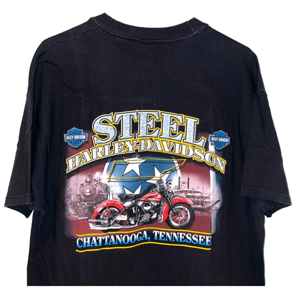 Harley Davidson Chattanooga Tennessee XL Rare Biker Hanes Beefy-T T Shirt
