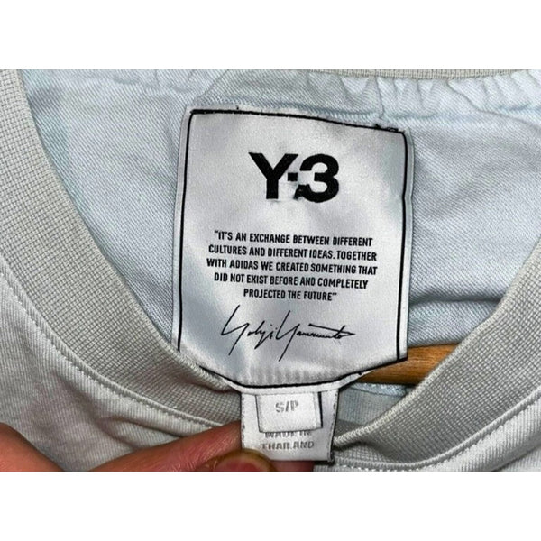 Y-3 Classic Chest Logo Tee Blue Tint Sz S Style HB3480 Yohji Yamamoto EUC