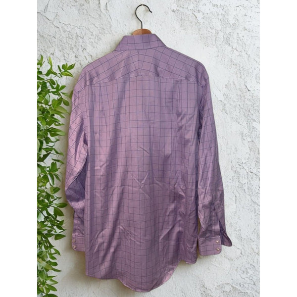Charles Tyrwhitt Dress Shirt Non Iron Classic Fit Check Purple Men's 16.5/35