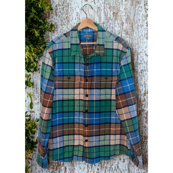 LL Bean Signature 1933 Chamois Cloth Shirt Mens XL Plaid Slim Fit Button Down