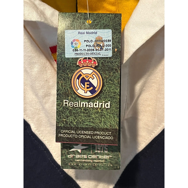 Real Madrid Vintage Official Club Rugby Polo Shirt Sz L #72 NWT Spain Rare
