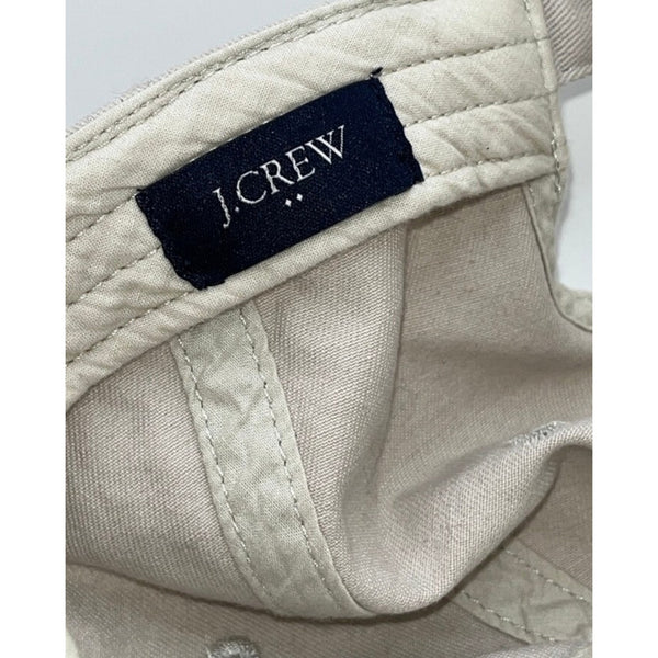 J.Crew Washed Critter Lucky 3 Leaf Clover Hat Khaki Strapback Cotton