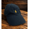 Polo Ralph Lauren Gold Pony Logo Hat Black Adjustable Strapback Rare EUC