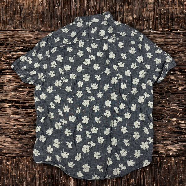 UNTUCKit Bonner Short-Sleeve Linen Floral Shirt XL 41846BLU EUC