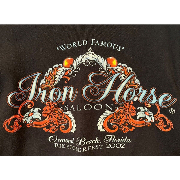Iron Horse Saloon 2002 Biketoberfest Women's Sz. S Ringer Harley Motorcycle