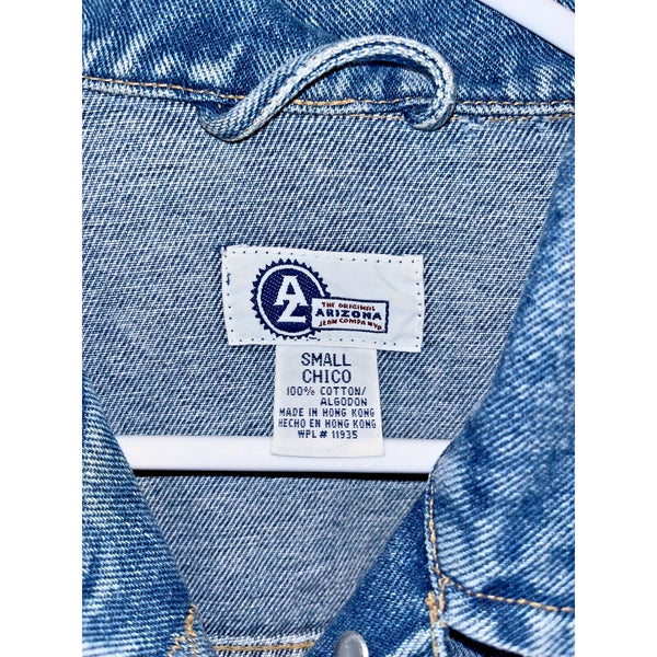 Arizona Harley Davidson Patches Denim Jean Motorcycle Jacket Sz. S Vintage